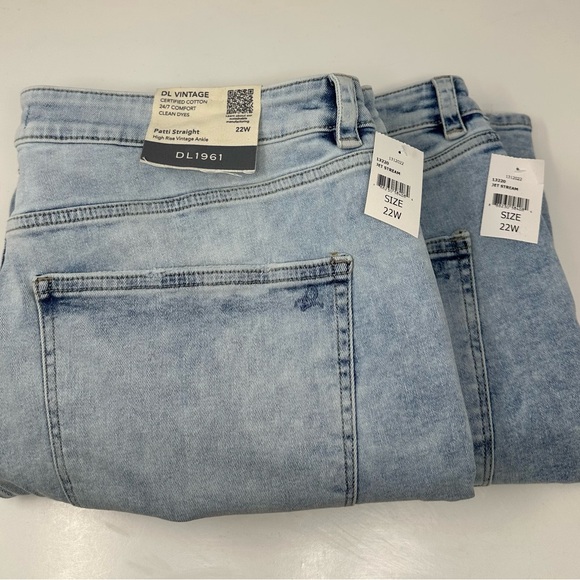 DL1961 NWT Jeans Patti Straight High Rise Vintage Ankle Blue Size 22W - 2 Pairs - Picture 1 of 12